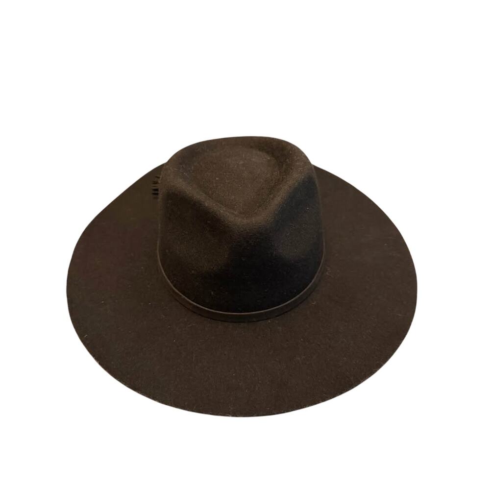 Black Wide Brim Fedora Hat with Tassel